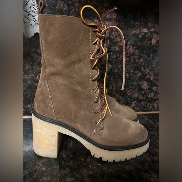 Free People Dylan Lace Up Boots Leather Platform 9.5 - Picture 5 of 11